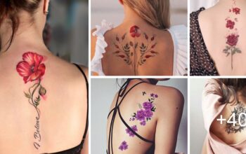 Tatuajes de flores en la espalda en varios estilos