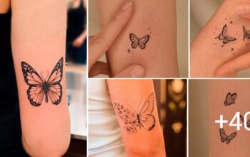Tatuajes de mariposas negras para mujeres
